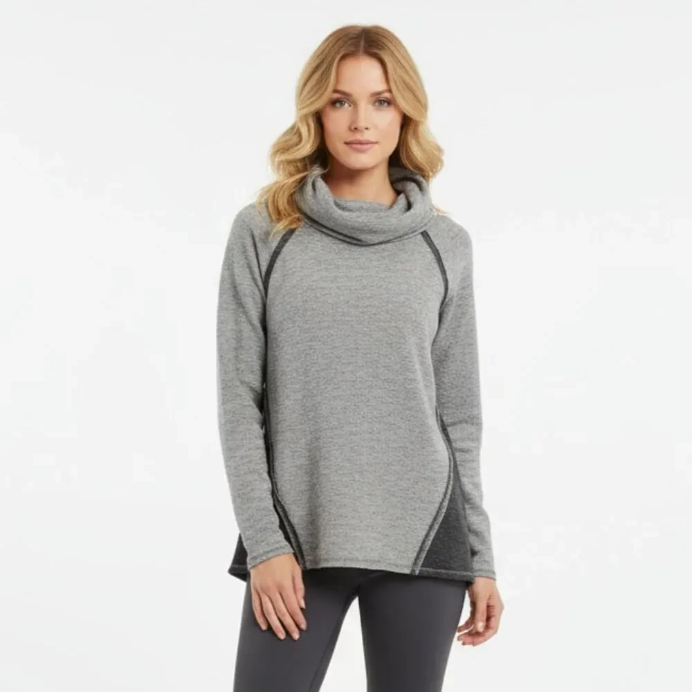 Kuhl Women's Gray Two Tone Long Sleeve Cowl Neck Knit Sweater S